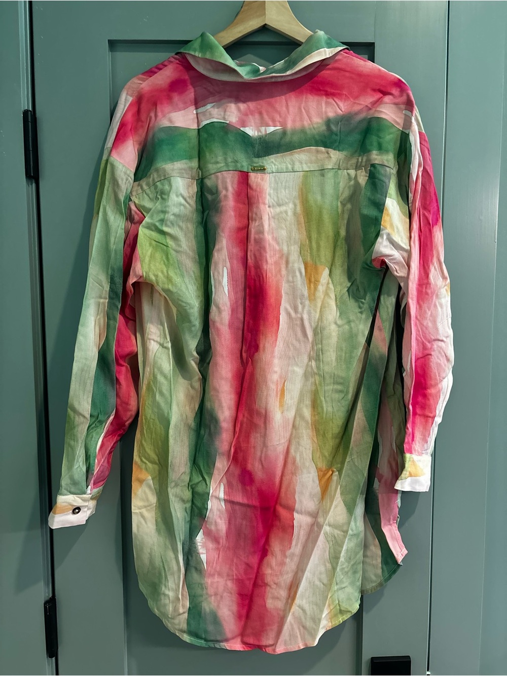 BOAMAR Marcia Button-Up Cover-Up Fuzzy Print NWT Size Small Resort Beach Shirt - Picture 4 of 5